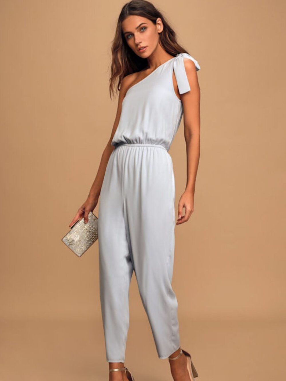 Lulus Tourist Behavior Light Blue One-shoulder Jumpsuit - Size XS